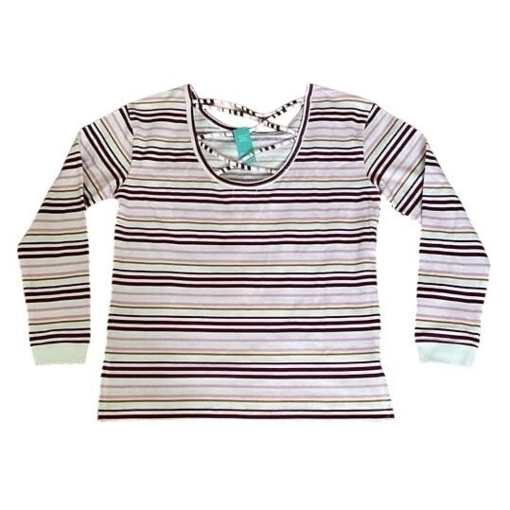 NWT Maurices Sweatshirt Striped Criss Cross Back Relaxed Fit Plus Size XS